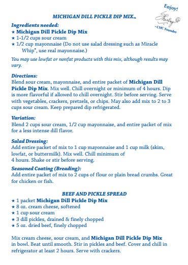 Taste of Michigan - Michigan Dill Pickle Dip Mix
