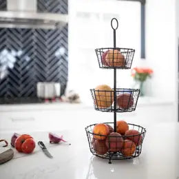 3-Tiered Baskets Black